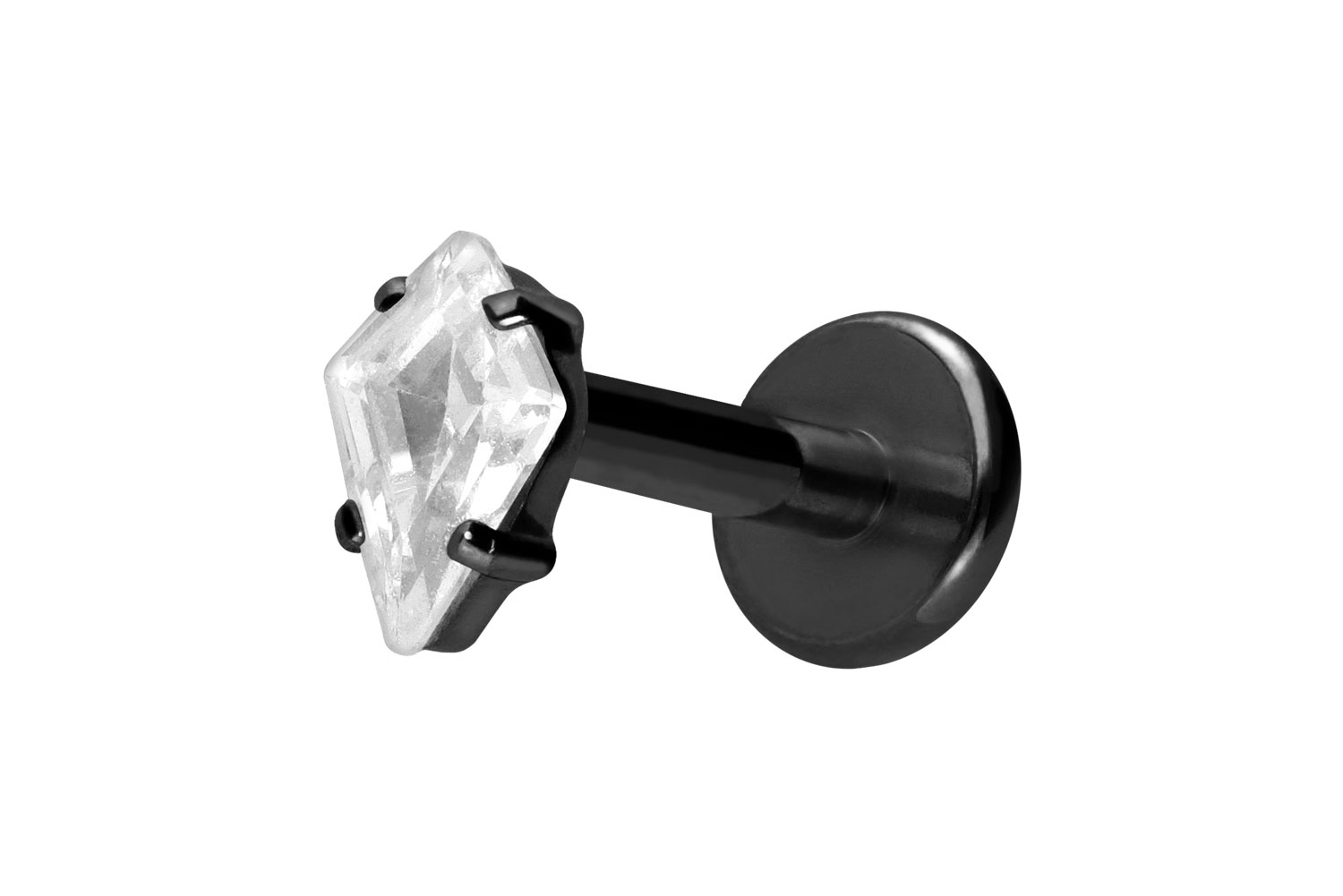 Titan Labret Piercing mit Innengewinde KRISTALLRAUTE